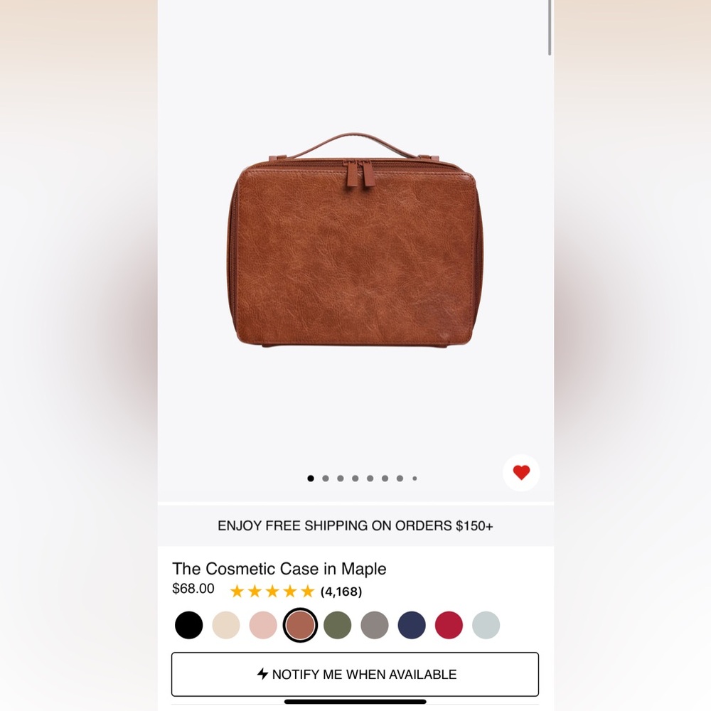 Beis cosmetic case in Maple